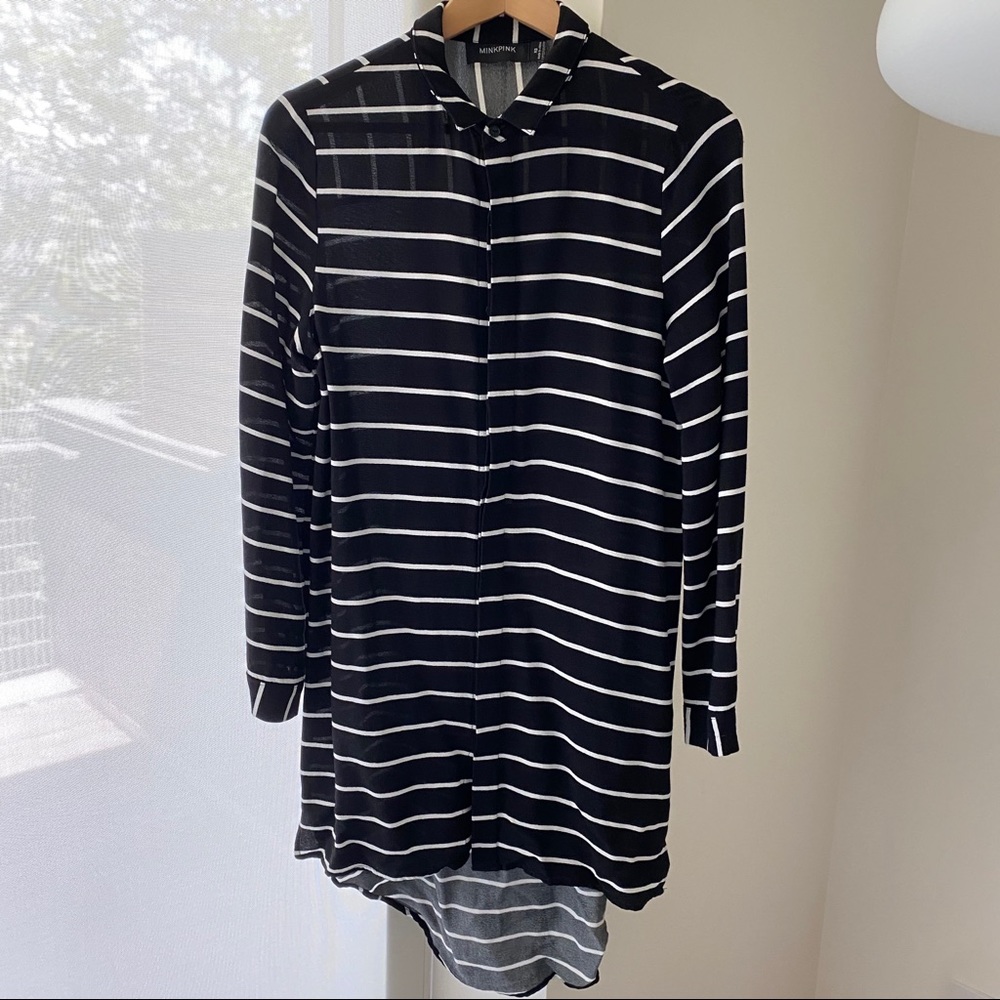 MINKPINK Black and White Striped Tunic in XS